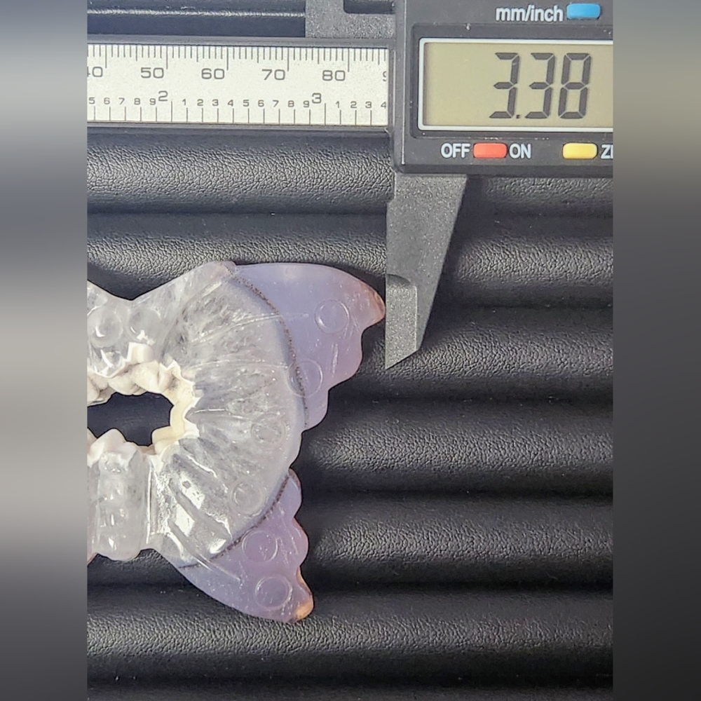 Natural Purple Agate Druzy Butterfly Crystal Carving - Picture 6 of 6